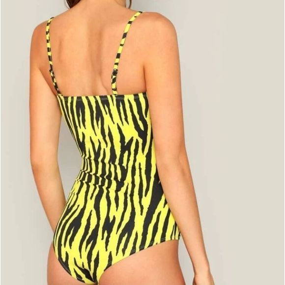Neon Yellow Zebra Print 2-Piece Skirt Set - Picture 2 of 5